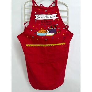Alma Mater France Red‎ Cotton Apron Saveur Bonheur Illustration Fiff Pocket
